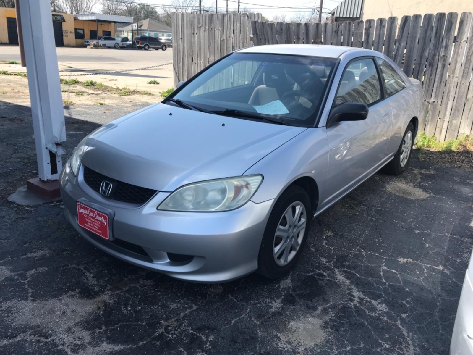 2004 SILVER HONDA CIVIC LX coupe AT (1HGEM22554L) with an 1.7L L4 SOHC 16V engine, 4-SPEED AUTOMATIC transmission, located at 420 E. Kingsbury St., Seguin, TX, 78155, (830) 401-0495, 29.581060, -97.961647 - Photo #0