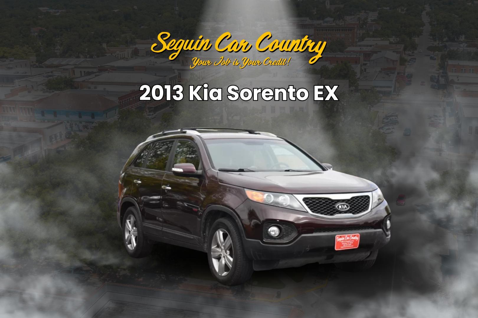 2013 MAROON Kia Sorento EX V6 2WD (5XYKU3A25DG) with an 3.5L V6 DOHC 24V engine, 6-Speed Automatic transmission, located at 420 E. Kingsbury St., Seguin, TX, 78155, (830) 401-0495, 29.581060, -97.961647 - Photo#0