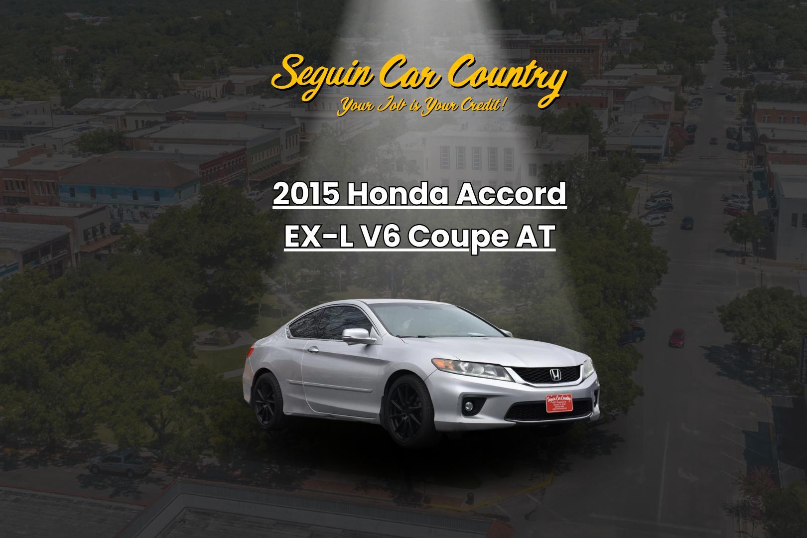 2015 SILVER Honda Accord EX-L V6 Coupe AT (1HGCT2B83FA) with an 3.5L V6 SOHC 24V engine, 6-Speed Automatic transmission, located at 420 E. Kingsbury St., Seguin, TX, 78155, (830) 401-0495, 29.581060, -97.961647 - Photo#0