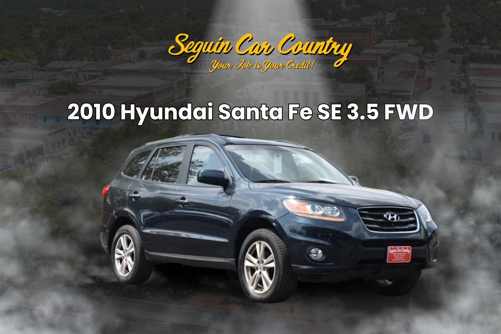 2010 BLUE Hyundai Santa Fe SE 3.5 FWD (5NMSH4AG3AH) with an 3.5L V6 DOHC 24V engine, 6-Speed Automatic transmission, located at 420 E. Kingsbury St., Seguin, TX, 78155, (830) 401-0495, 29.581060, -97.961647 - Photo#0