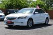 2012 WHITE Honda Accord EX-L V6 Sedan AT (1HGCP3F81CA) with an 3.5L V6 SOHC 24V engine, 5-Speed Automatic transmission, located at 420 E. Kingsbury St., Seguin, TX, 78155, (830) 401-0495, 29.581060, -97.961647 - Photo#1