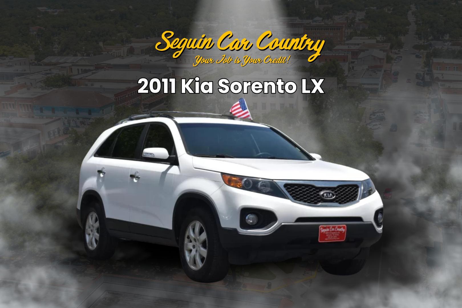 2011 WHITE Kia Sorento LX 2WD (5XYKT4A11BG) with an 2.4L L4 DOHC 16V engine, 6-Speed Automatic transmission, located at 420 E. Kingsbury St., Seguin, TX, 78155, (830) 401-0495, 29.581060, -97.961647 - Photo#0