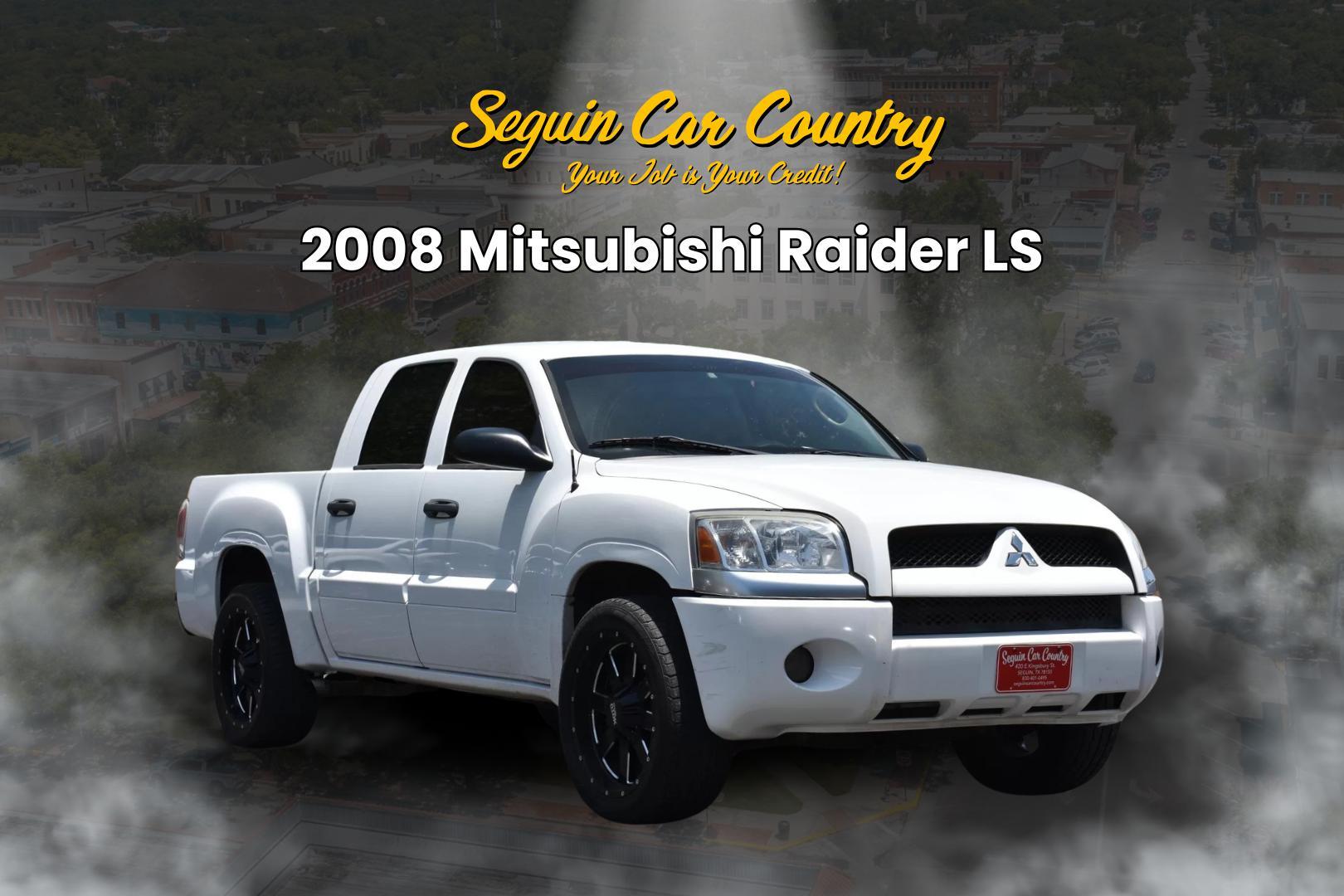 2008 WHITE Mitsubishi Raider LS Double Cab 2WD (1Z7HC28K78S) with an 3.7L V6 SOHC 12V engine, 4-Speed Automatic transmission, located at 420 E. Kingsbury St., Seguin, TX, 78155, (830) 401-0495, 29.581060, -97.961647 - Photo#0