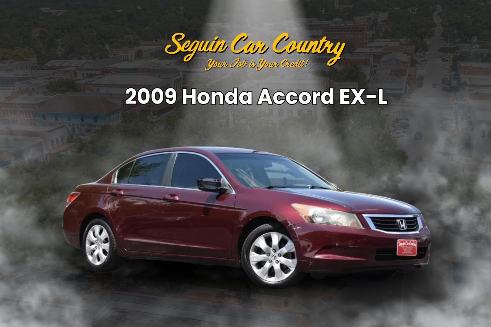 2009 MAROON Honda Accord EX-L Sedan AT (1HGCP26829A) with an 2.4L L4 DOHC 16V engine, 5-Speed Automatic transmission, located at 420 E. Kingsbury St., Seguin, TX, 78155, (830) 401-0495, 29.581060, -97.961647 - Photo#0