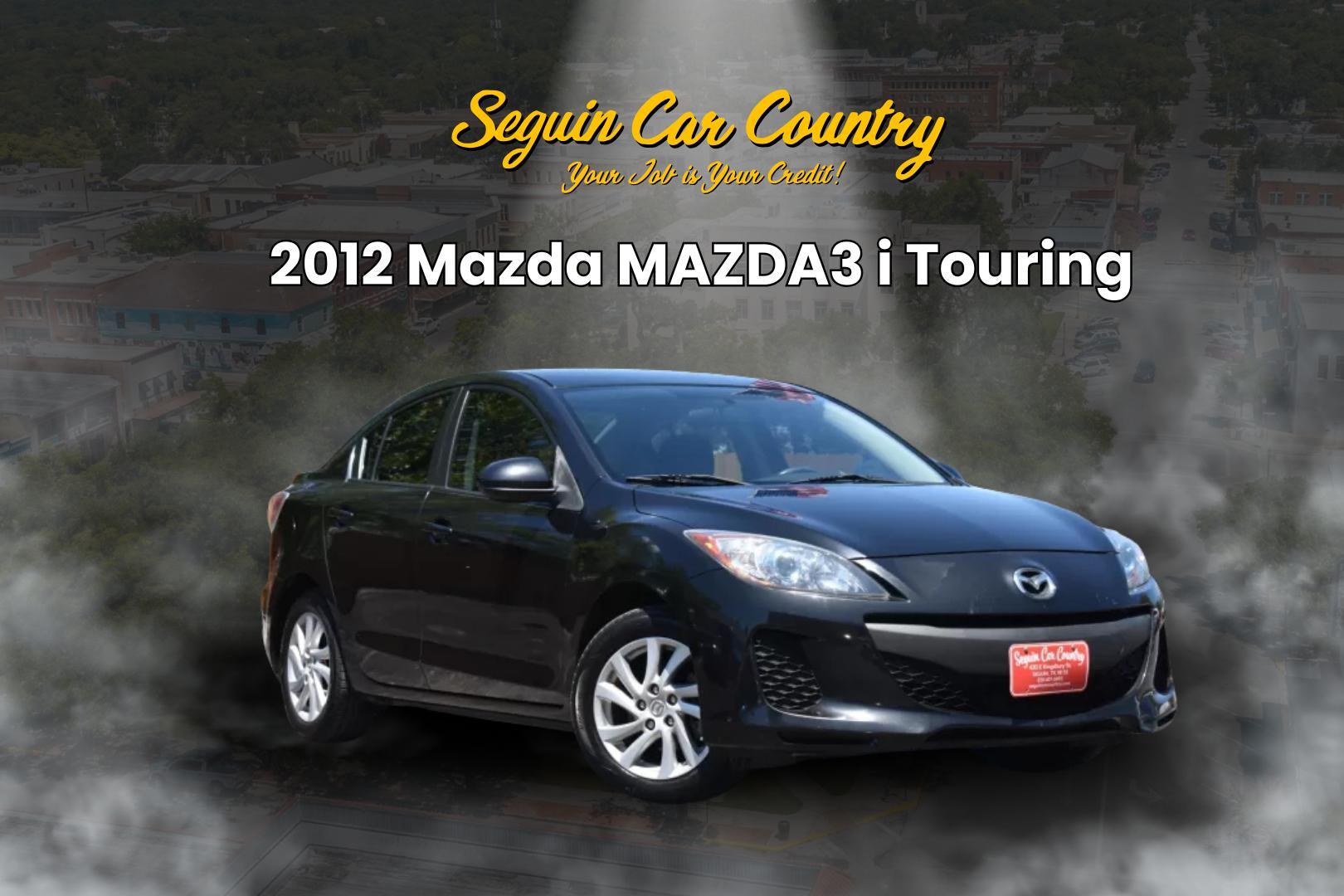 2012 BLACK Mazda MAZDA3 i Touring 4-Door (JM1BL1V78C1) with an 2.0L L4 DOHC 16V engine, located at 420 E. Kingsbury St., Seguin, TX, 78155, (830) 401-0495, 29.581060, -97.961647 - Photo#0