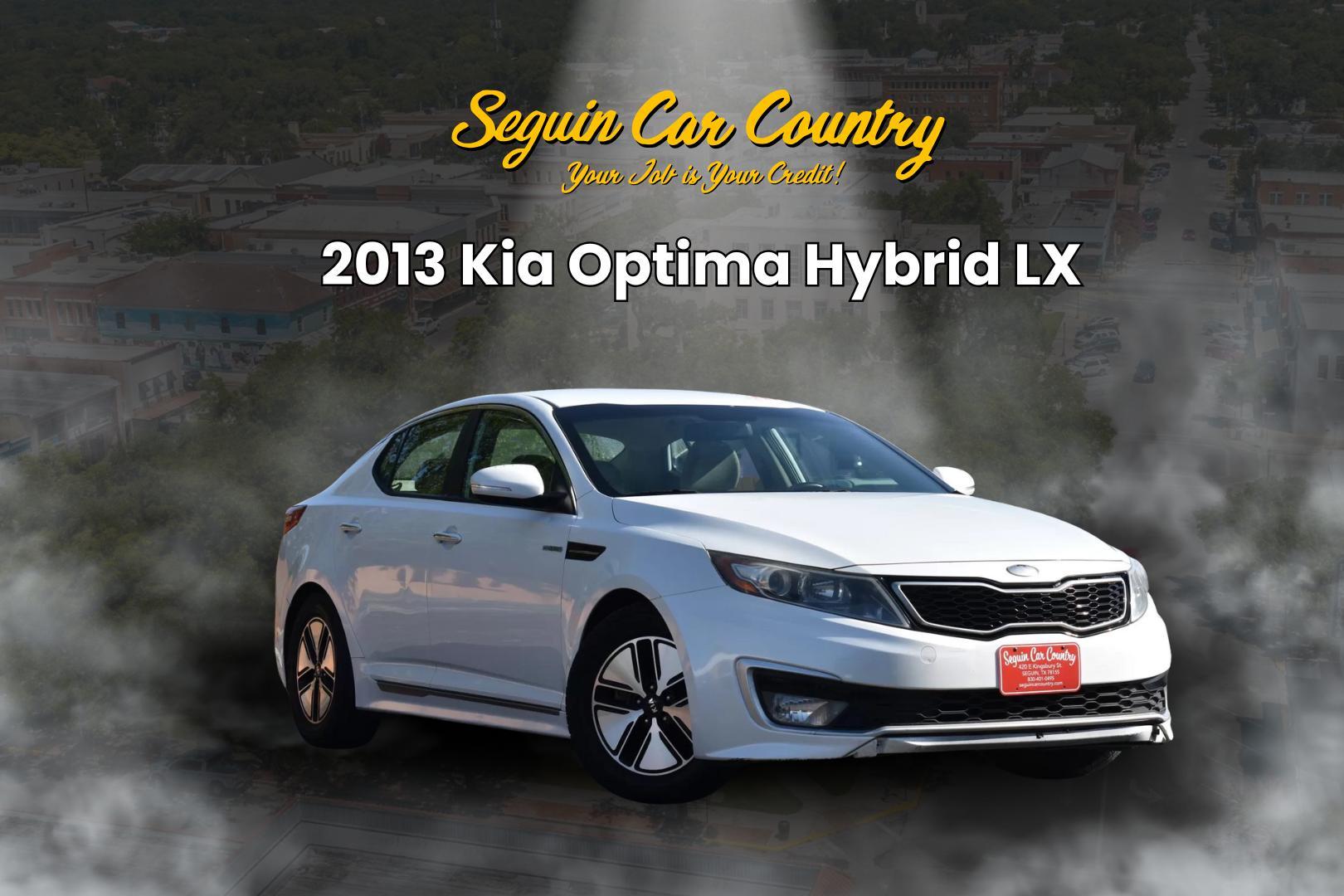 2013 WHITE Kia Optima Hybrid LX (KNAGM4ADXD5) with an 2.4L L4 DOHC 16V HYBRID engine, 6-Speed Automatic transmission, located at 420 E. Kingsbury St., Seguin, TX, 78155, (830) 401-0495, 29.581060, -97.961647 - Photo#0