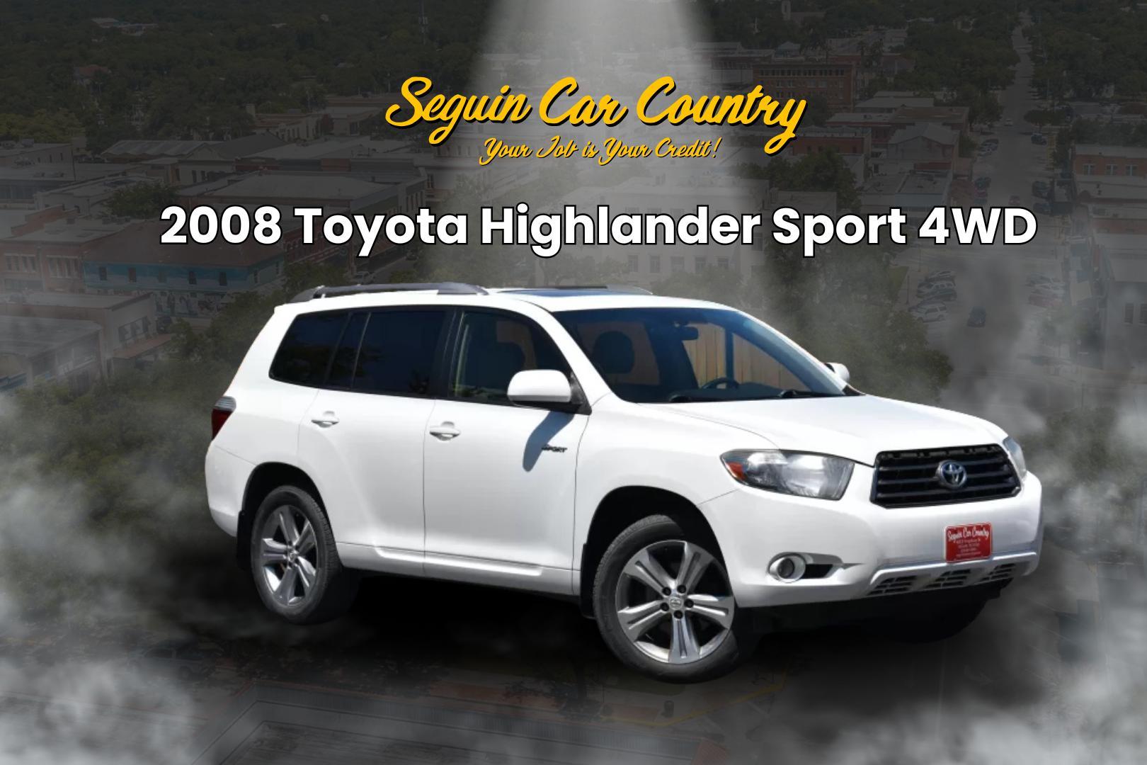 2008 WHITE Toyota Highlander Sport 4WD (JTEES43AX82) with an 3.5L V6 24V DOHC engine, 5-Speed Automatic Overdrive transmission, located at 420 E. Kingsbury St., Seguin, TX, 78155, (830) 401-0495, 29.581060, -97.961647 - Photo#0