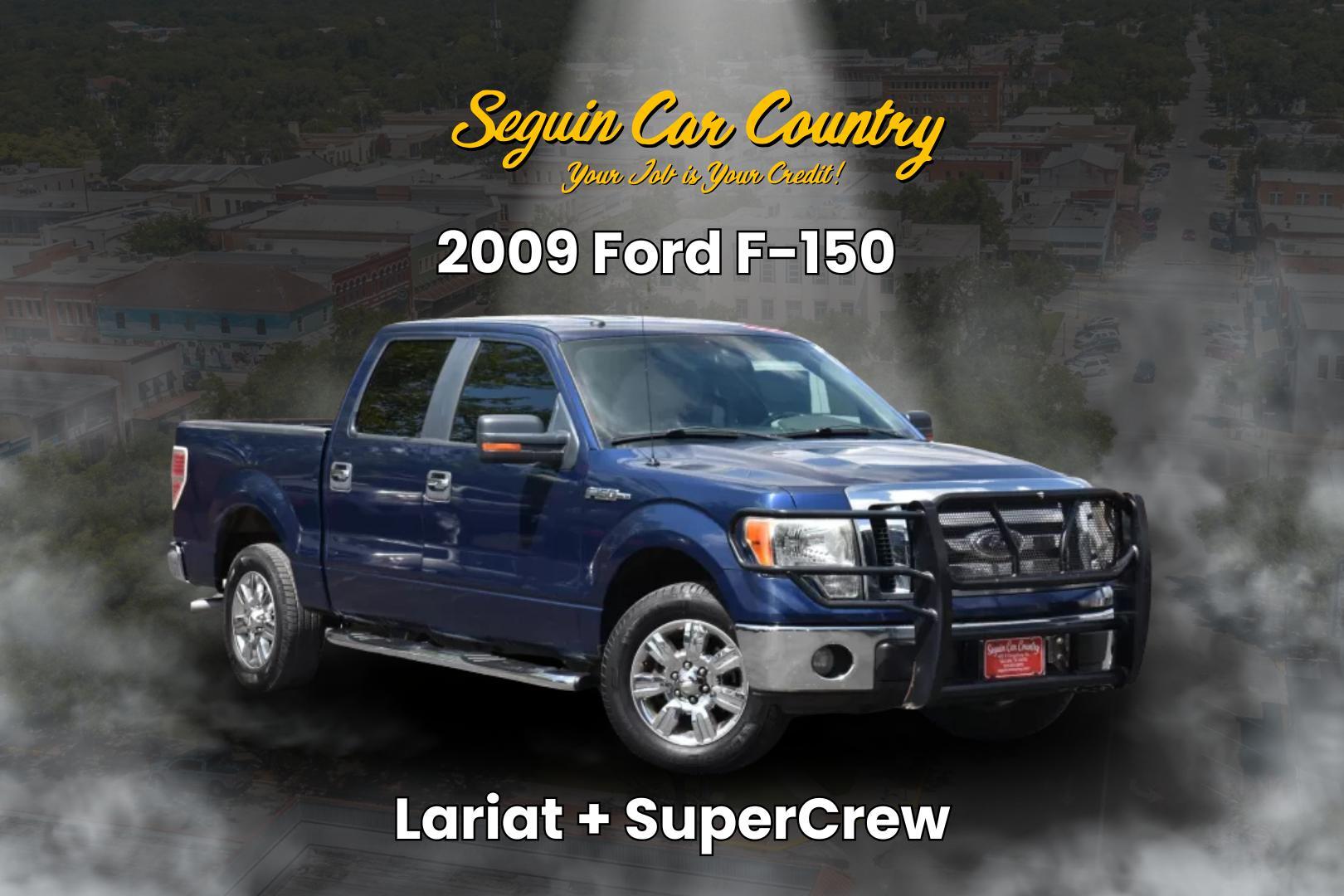 2009 BLUE Ford F-150 Lariat SuperCrew 5.5-ft. Bed 2WD (1FTRW12829F) , 4-Speed Automatic transmission, located at 420 E. Kingsbury St., Seguin, TX, 78155, (830) 401-0495, 29.581060, -97.961647 - Photo#0