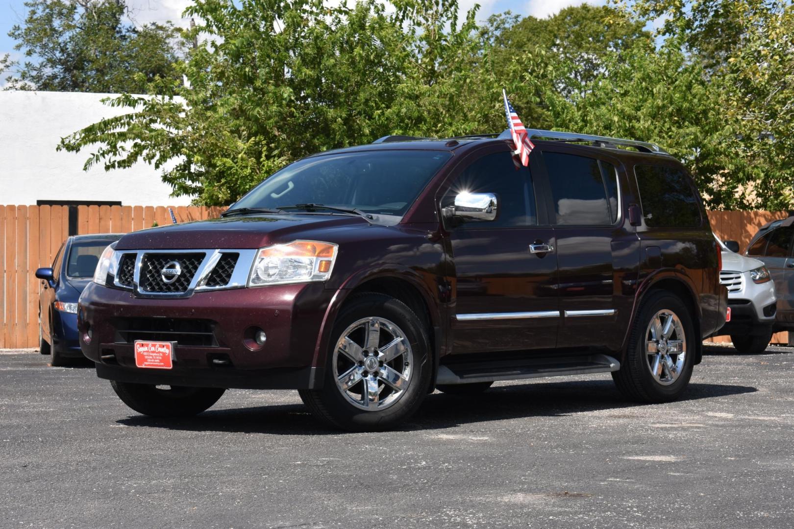 2013 MAROON Nissan Armada Platinum 2WD (5N1BA0NF4DN) with an 5.6L V8 DOHC 32V FFV engine, 5-Speed Automatic transmission, located at 420 E. Kingsbury St., Seguin, TX, 78155, (830) 401-0495, 29.581060, -97.961647 - Photo#3