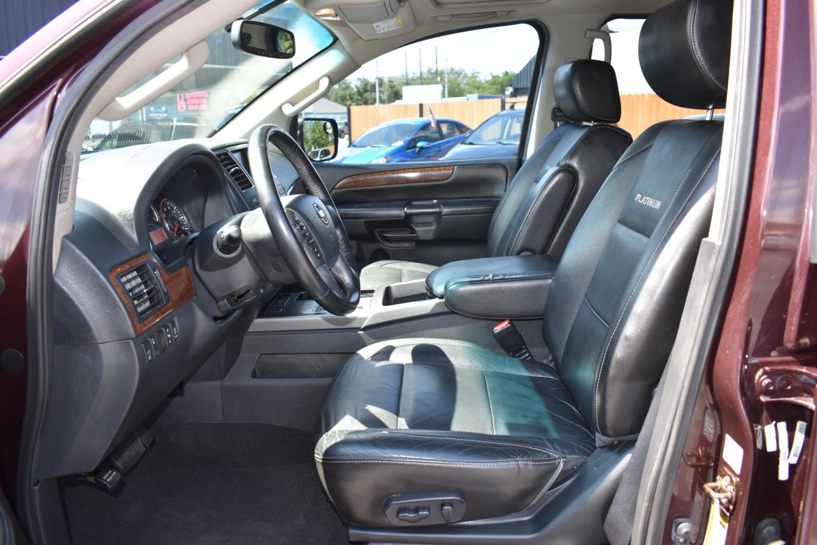 2013 MAROON Nissan Armada Platinum 2WD (5N1BA0NF4DN) with an 5.6L V8 DOHC 32V FFV engine, 5-Speed Automatic transmission, located at 420 E. Kingsbury St., Seguin, TX, 78155, (830) 401-0495, 29.581060, -97.961647 - Photo#4