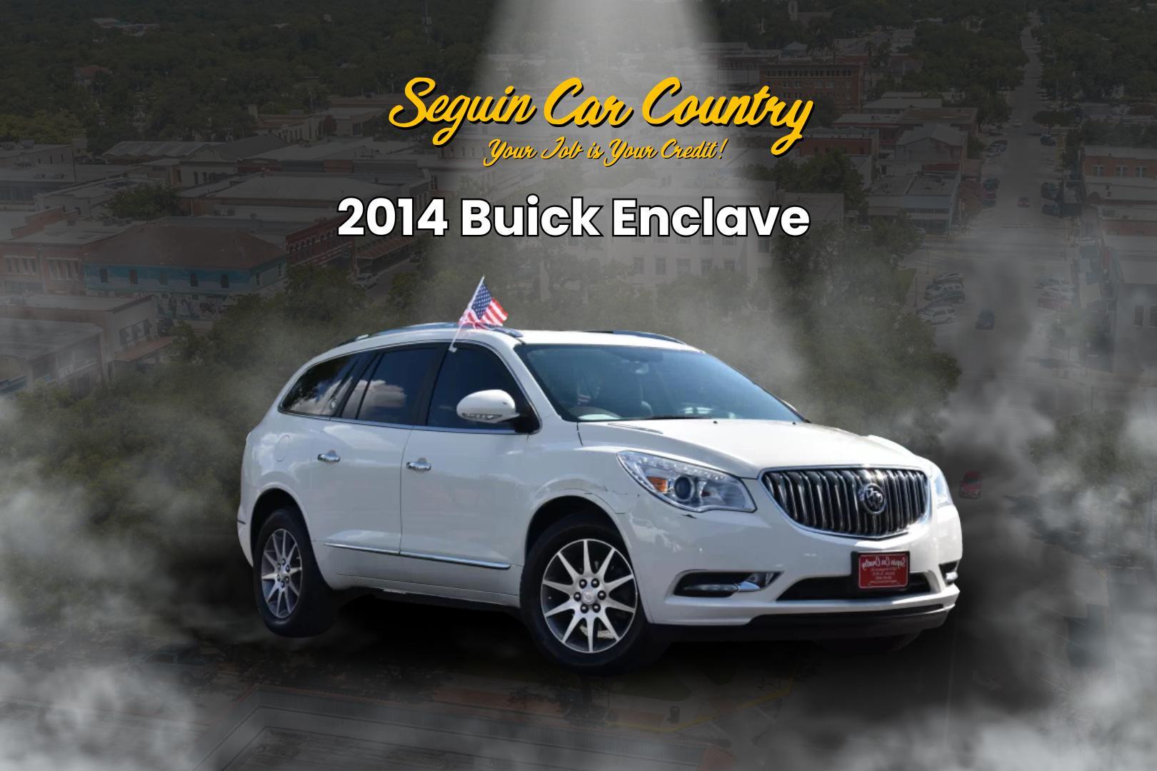 2014 WHITE Buick Enclave Leather FWD (5GAKRBKD8EJ) with an 3.6L V6 DOHC 24V engine, 6-Speed Automatic Overdrive transmission, located at 420 E. Kingsbury St., Seguin, TX, 78155, (830) 401-0495, 29.581060, -97.961647 - Photo#0