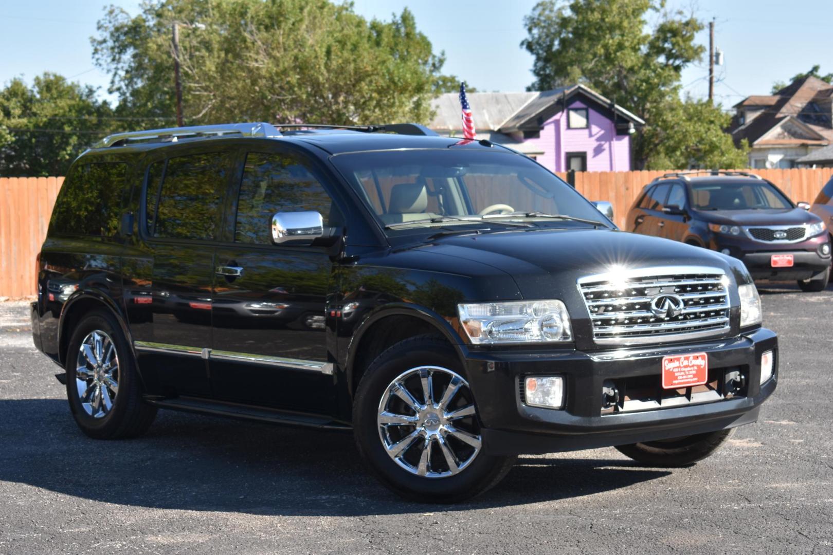 2010 BLACK Infiniti QX56 RWD (5N3ZA0NF1AN) with an 5.6L V8 DOHC 32V engine, 5-Speed Automatic transmission, located at 420 E. Kingsbury St., Seguin, TX, 78155, (830) 401-0495, 29.581060, -97.961647 - Photo#1