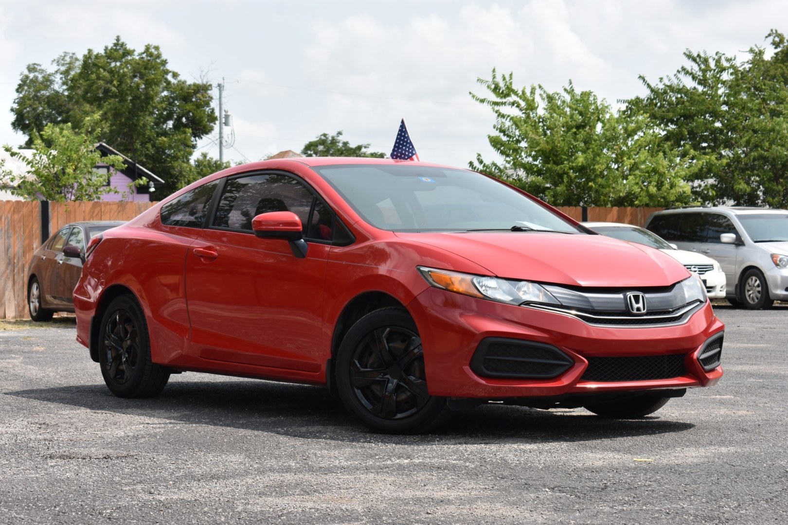 2015 RED HONDA CIVIC LX Coupe CVT (2HGFG3B5XFH) with an 1.8L L4 SOHC 16V engine, CVT transmission, located at 420 E. Kingsbury St., Seguin, TX, 78155, (830) 401-0495, 29.581060, -97.961647- Photo#0